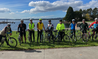 Cyclists at Lake Washington